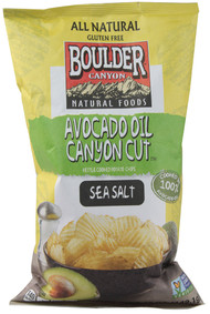 3 PACK of Boulder Canyon Authentic Foods Avocado Oil Canyon Cut Kettle Cooked Potato Chips Sea Salt -- 5.25 oz