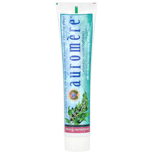 <img alt="Auromere, Ayurvedic Herbal Toothpaste, Foam-Free, Cardamom-Fennel, 4.16 oz (117 g)" title="Auromere, Ayurvedic Herbal Toothpaste, Foam-Free, Cardamom-Fennel, 4.16 oz (117 g),027275200058"