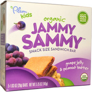 3 PACK of Plum Organics, Jammy Sammy, Peanut Butter & Grape, 5 Bars, 1.02 oz (29 g) Each
