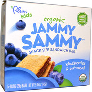 3 PACK of Plum Organics, Jammy Sammy, Blueberries & Oatmeal, 5 Bars, 1.02 oz (29 g) Each