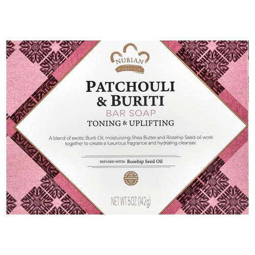 <img alt="Nubian Heritage, Bar Soap, Patchouli & Buriti, 5 oz (142 g)" title="Nubian Heritage, Bar Soap, Patchouli & Buriti, 5 oz (142 g),764302122203"