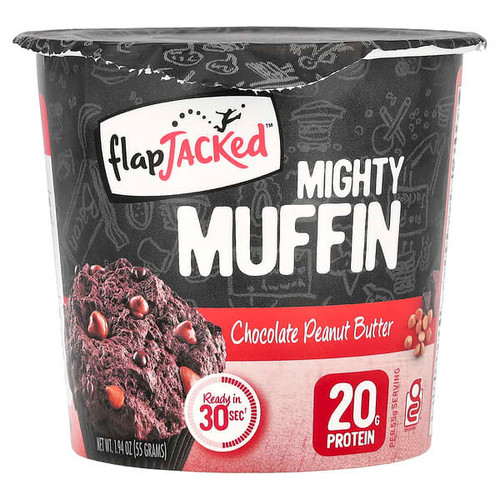 <img alt="3 PACK of FlapJacked, Mighty Muffin, Chocolate Peanut Butter, 1.94 oz (55 g)" title="3 PACK of FlapJacked, Mighty Muffin, Chocolate Peanut Butter, 1.94 oz (55 g),850171005201"