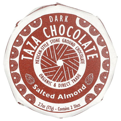 <img alt="Taza Chocolate, Dark Chocolate Disc, Salted Almond, 2 Discs, 2.7 oz (77 g)" title="Taza Chocolate, Dark Chocolate Disc, Salted Almond, 2 Discs, 2.7 oz (77 g),898456001203"