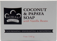3 PACK OF Nubian Heritage, Coconut & Papaya Bar Soap, 5 oz (142 g)