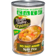 Health Valley, Organic, Split Pea Soup, No Salt Added, 15 oz (425 g)