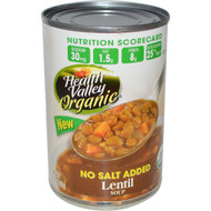 3 PACK of Health Valley Organic Soup No Salt Added Lentil -- 15 fl oz