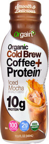 Orgain, Organic Cold Brew Coffee + Protein, Iced Mocha, 11.5 fl oz (340 ml)