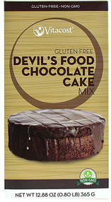 Vitaco, Gluten Free Devils Food Chocolate Cake Mix - Non-GMO,  Delvils Food Chocolate - 12.88 oz (365 g)