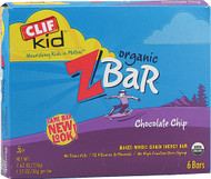 3 PACK of Clif Kid Organic ZBar Chocolate Chip -- 6 Bars