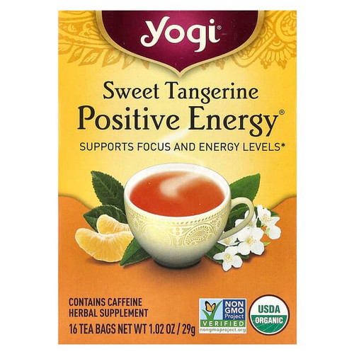 <img alt="Yogi Tea, Positive Energy, Sweet Tangerine, 16 Tea Bags, 1.02 oz (29 g)" title="Yogi Tea, Positive Energy, Sweet Tangerine, 16 Tea Bags, 1.02 oz (29 g),076950204553"