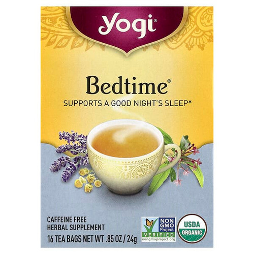 <img alt="Yogi Tea, Bedtime, Caffeine Free, 16 Tea Bags, 0.85 oz (24 g)" title="Yogi Tea, Bedtime, Caffeine Free, 16 Tea Bags, 0.85 oz (24 g),076950450011"