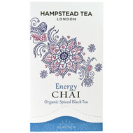 Hampstead Tea, Organic Spiced Black Tea, Energy Chai, 20 Sachets, 1.75 oz (50 g)