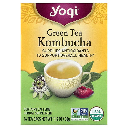 <img alt="Yogi Tea, Green Tea Kombucha, 16 Tea Bags, 1.12 oz (32 g)" title="Yogi Tea, Green Tea Kombucha, 16 Tea Bags, 1.12 oz (32 g),076950450219"
