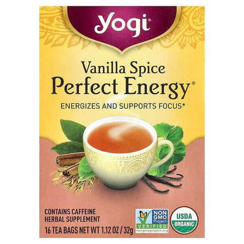 <img alt="Yogi Tea, Perfect Energy, Vanilla Spice, 16 Tea Bags, 1.12 oz (32 g)" title="Yogi Tea, Perfect Energy, Vanilla Spice, 16 Tea Bags, 1.12 oz (32 g),076950203280"