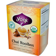 3 PACK OF Yogi Tea, Organic, Chai Rooibos, Caffeine Free, 16 Tea Bags, 1.27 oz (36 g)
