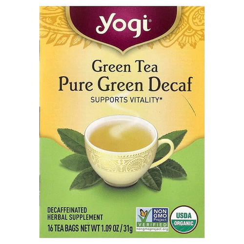 <img alt="Yogi Tea, Green Tea Pure Green, Decaf, 16 Tea Bags, 1.09 oz (31 g)" title="Yogi Tea, Green Tea Pure Green, Decaf, 16 Tea Bags, 1.09 oz (31 g),076950450417"