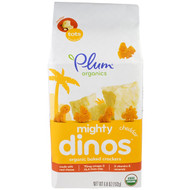 Plum Organics, Mighty Dinos, Organic Baked Crackers, Cheddar, Tots, 12 Months & Up, 6.8 oz (192 g)