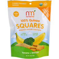 NurturMe, 100% Quinoa Squares, Organic Puffed Crackers, Banana + Broccoli, 1.76 oz (50 g)