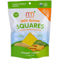 NurturMe, 100% Quinoa Squares, Organic Puffed Crackers, Pineapple + Spinach, 1.76 oz (50 g)