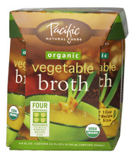 3 PACK of Pacific Foods Organic Broth Gluten Free Vegetable -- 8 fl oz Each / Pack of 4