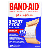 Band Aid, Brand Adhesive Bandages, Sport Strip, Extra Wide, 30 Bandages (5 PACK)