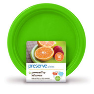 3 PACK of Preserve Reusable Recycled On-The-Go Plastic Plates Small Apple Green -- 10 Dishes