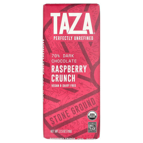 <img alt="Taza Chocolate, 70% Dark Chocolate, Raspberry Crunch, 2.5 oz (70 g)" title="Taza Chocolate, 70% Dark Chocolate, Raspberry Crunch, 2.5 oz (70 g),856072004442"