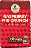 3 PACK of Taza Chocolate Dark Chocolate Bar Stone Ground Raspberry Nib Crunch -- 2.5 oz