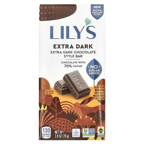 <img alt="Lilys Sweets, Extra Dark Chocolate Style Bar, 70% Cacao, 2.8 oz (79 g)" title="Lilys Sweets, Extra Dark Chocolate Style Bar, 70% Cacao, 2.8 oz (79 g),856481003197"