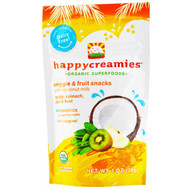 3 PACK of Happy Family Organics, Organic Creamies, Freeze-Dried Veggie, Fruit & Coconut Milk Snacks, Apple, Spinach, Pea & Kiwi, 1 oz (28 g)