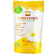 3 PACK of Happy Family Organics, Organic Yogis, Freeze Dried Yogurt & Fruit Snacks, Banana & Mango, 1 oz (28 g)