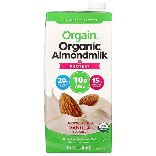 <img alt="Orgain, Organic Almondmilk  + Protein, Plant-Based, Unsweetened Vanilla, 32 fl oz (946 ml)" title="Orgain, Organic Almondmilk  + Protein, Plant-Based, Unsweetened Vanilla, 32 fl oz (946 ml),851770003643"