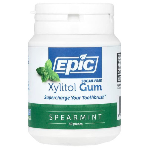 <img alt="Epic Dental, Xylitol Gum, Spearmint, 50 Pieces" title="Epic Dental, Xylitol Gum, Spearmint, 50 Pieces,898414001528"