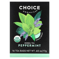 <img alt="Choice Organics, Herbal Tea, Peppermint, Caffeine Free, 16 Tea Bags, 0.60 oz (17 g)" title="Choice Organics, Herbal Tea, Peppermint, Caffeine Free, 16 Tea Bags, 0.60 oz (17 g),047445919610"