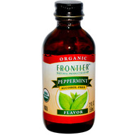 3 PACK of Frontier Co-Op Organic Peppermint Flavor Non-Alcoholic -- 2 fl oz