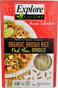 3 PACK of Explore Cuisine Asian Selection Organic Brown Rice Pad Thai Noodles -- 8 oz