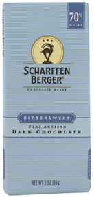 3 PACK of Scharffen Berger 70% Cacao Dark Chocolate Bar Bittersweet -- 3 oz