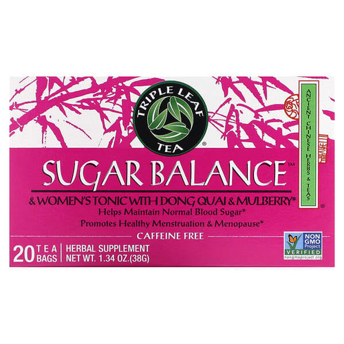 <img alt="Triple Leaf Tea, Sugar Balance, & Womens Tonic with Dong Quai & Mulberry, Caffeine-Free, 20 Tea Bags, 1.34 oz (38 g)" title="Triple Leaf Tea, Sugar Balance, & Womens Tonic with Dong Quai & Mulberry, Caffeine-Free, 20 Tea Bags, 1.34 oz (38 g),023991000071"