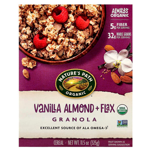 <img alt="Natures Path, Organic Vanilla Almond + Flax Granola Cereal, 11.5 oz (325 g)" title="Natures Path, Organic Vanilla Almond + Flax Granola Cereal, 11.5 oz (325 g),058449890256"