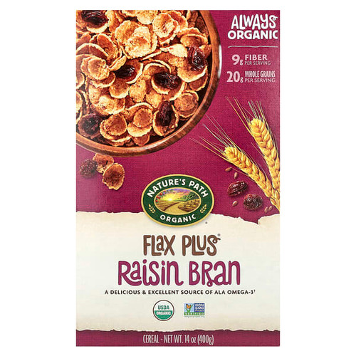 <img alt="Natures Path, Organic, Flax Plus Cereal, Raisin Bran, 14 oz (400 g)" title="Natures Path, Organic, Flax Plus Cereal, Raisin Bran, 14 oz (400 g),058449770992"
