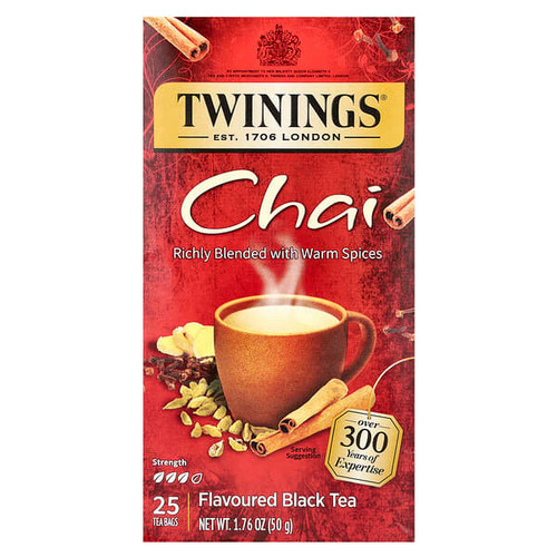 <img alt="Twinings, Flavored Black Tea, Chai, 25 Tea Bags, 1.76 oz (50 g)" title="Twinings, Flavored Black Tea, Chai, 25 Tea Bags, 1.76 oz (50 g),070177267841"