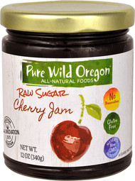 3 PACK of Pure Wild Oregon Raw Sugar Jam Gluten Free Cherry -- 12 oz