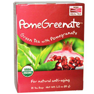 3 PACK of NOW Foods Real Tea Organic PomeGreenate Green Tea with Pomegranate -- 24 Tea Bags