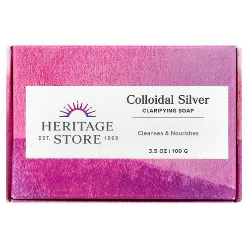<img alt="Heritage Store, Colloidal Silver Clarifying Bar Soap, 3.5 oz (100 g)" title="Heritage Store, Colloidal Silver Clarifying Bar Soap, 3.5 oz (100 g),076970776481"