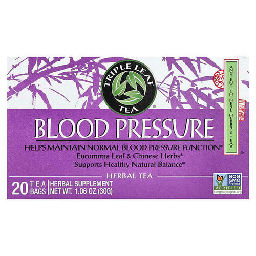 <img alt="Triple Leaf Tea, Blood Pressure Herbal Tea, 20 Tea Bags, 1.06 oz (30 g)" title="Triple Leaf Tea, Blood Pressure Herbal Tea, 20 Tea Bags, 1.06 oz (30 g),023991000088"