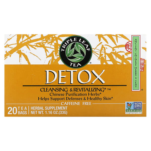 <img alt="Triple Leaf Tea, Detox, Caffeine Free, 20 Tea Bags, 1.16 oz (33 g)" title="Triple Leaf Tea, Detox, Caffeine Free, 20 Tea Bags, 1.16 oz (33 g),023991000170"