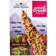 3 PACK of Andean Dream Organic Quinoa Pasta Fusilli Gluten Free -- 8 oz