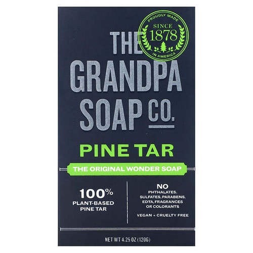 <img alt="The Grandpa Soap Co., Face & Body Bar Soap, Pine Tar, 4.25 oz (120 g)" title="The Grandpa Soap Co., Face & Body Bar Soap, Pine Tar, 4.25 oz (120 g),010486007011"