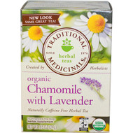 3 PACK OF Traditional Medicinals, Herbal Teas, Organic Chamomile with Lavender, Naturally Caffeine Free, 16 Wrapped Tea Bags, .85 oz (24 g)