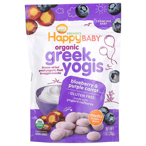 <img alt="Happy Family Organics, Happy Baby, Organic Greek Yogis, Crawling Baby, Blueberry & Purple Carrot, 1 oz (28 g)" title="Happy Family Organics, Happy Baby, Organic Greek Yogis, Crawling Baby, Blueberry & Purple Carrot, 1 oz (28 g),819573011791"